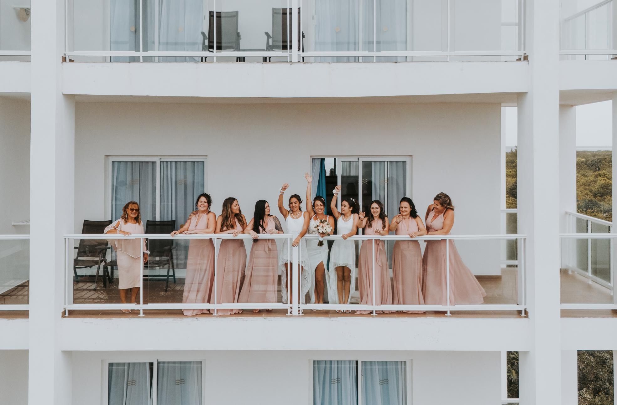 Aerial view of a romantic beach wedding captured by drone in Riviera Maya